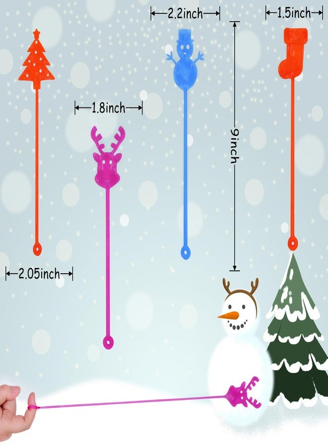Howzcci 36 Pack Christmas Sticky Hands Toys Christmas Tree Hat Stocking Glove Deer Snowman Sticky Stretchy Toys for Kids Girls Boys Christmas Stocking Stuffers Party Favors Gifts - Image 3